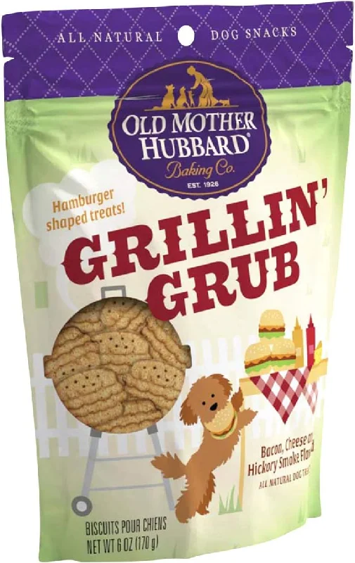 Old Mother Hubbard Grillin’ Grub Bacon, Cheese & Hickory Smoke Flavored Dog Treats, 6-oz bag