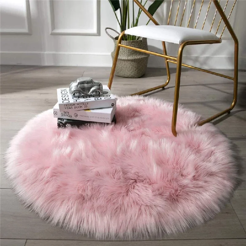 ORIENTAL FUR RUG ROUND 80X80