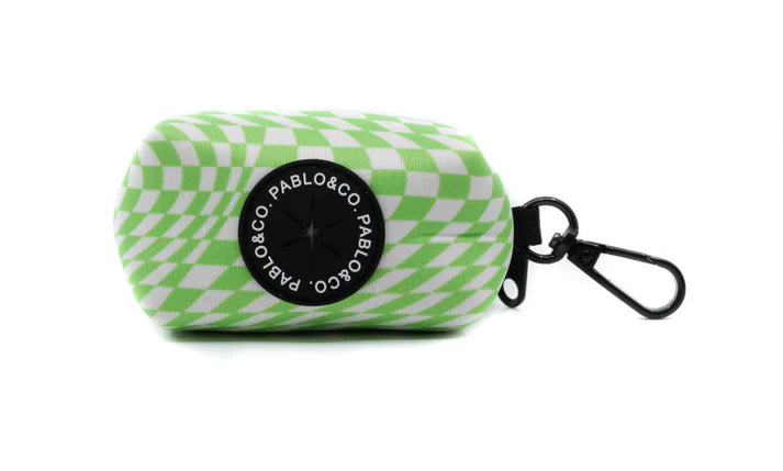 Pablo & Co Poop Bag Holder Lime Check Check