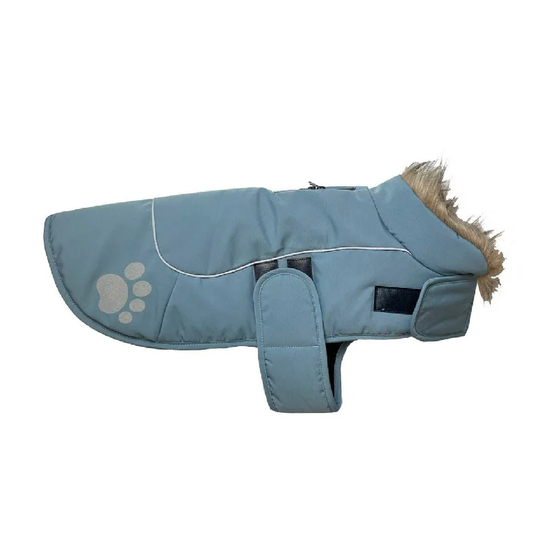 Happy Pet | Dog Coat | Sky Blue Paw Print Jacket