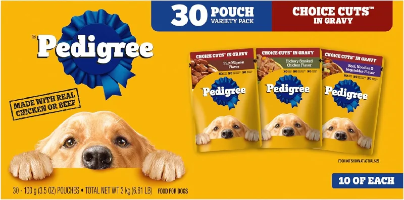 Pedigree Choice Cuts in Gravy Variety Pack Adult Wet Dog Food, 3.5-oz pouch, case of 30