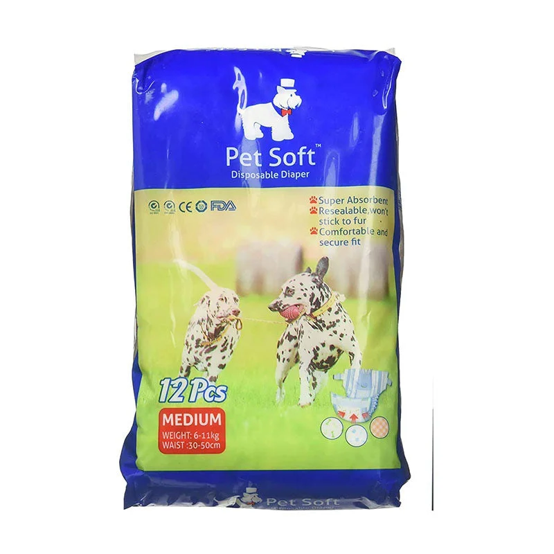 Pet Soft Female Dog Diapers, 12 Pcs