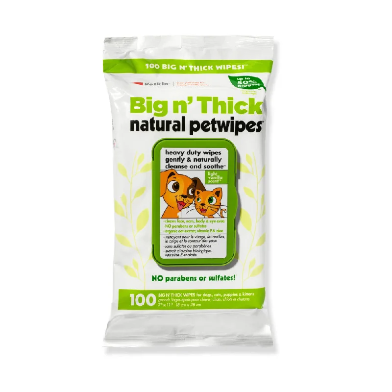 Petkin, Big Natural Pet Wipes, 100pcs