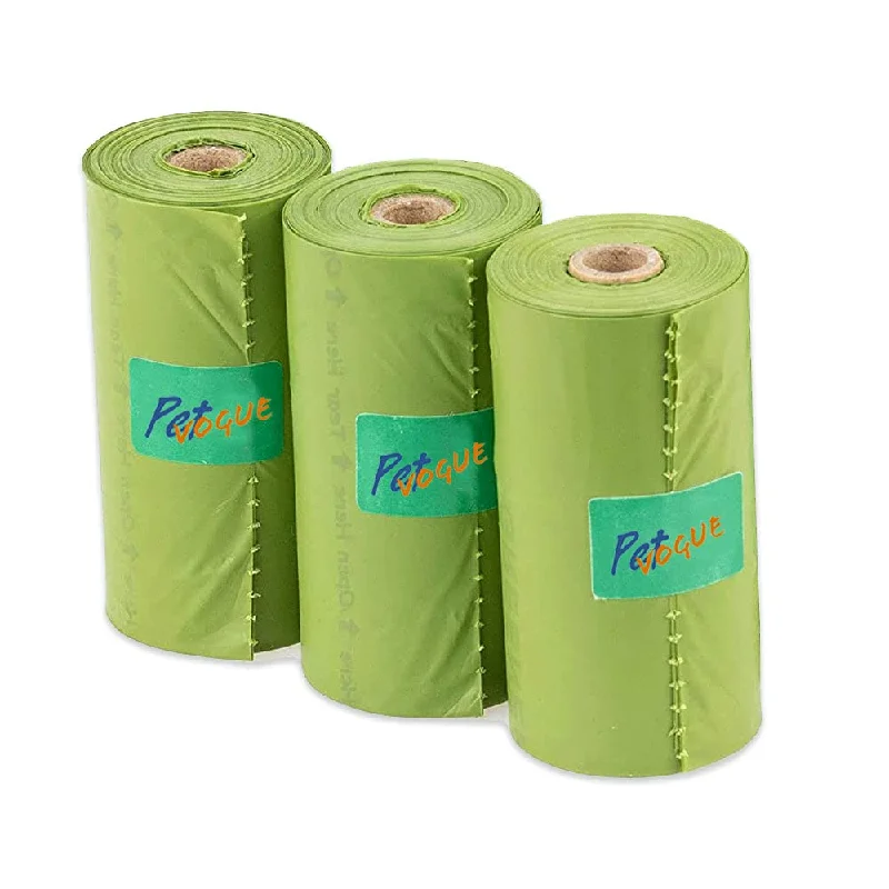 PetVogue Scented Poop Bags, 9 x 13 inch, 3 Rolls, 45 Bags