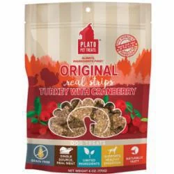 Plato Dog Strips Grain Free Turkey Cranberry 18oz