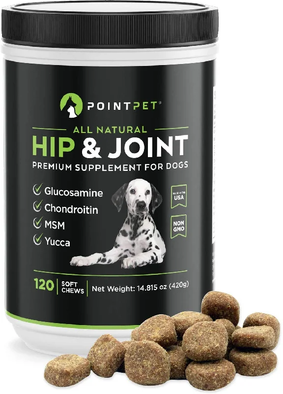 POINTPET Glucosamine for Dogs, Premium Joint Supplement with Chondroitin, MSM, Omega 3, 6, Vitamin C and E, Supports Healthy Joints, Improves Mobility and Hip Dysplasia, Arthritis Pain Relief