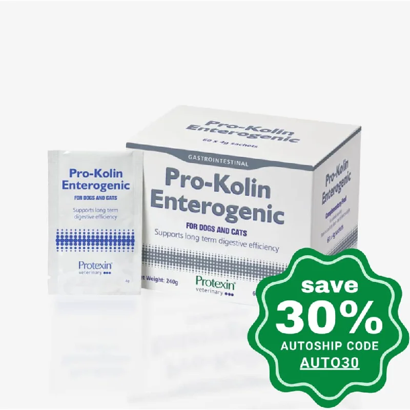 Protexin - Pro-Kolin Enterogenic - Digestive Health For Dogs & Cats - 4G x 60 Sachets