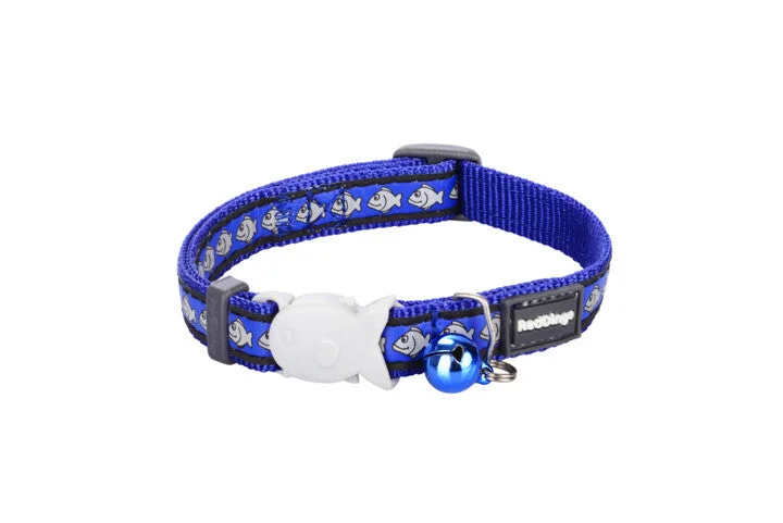 Red Dingo Cat Collar Reflective Dark Blue