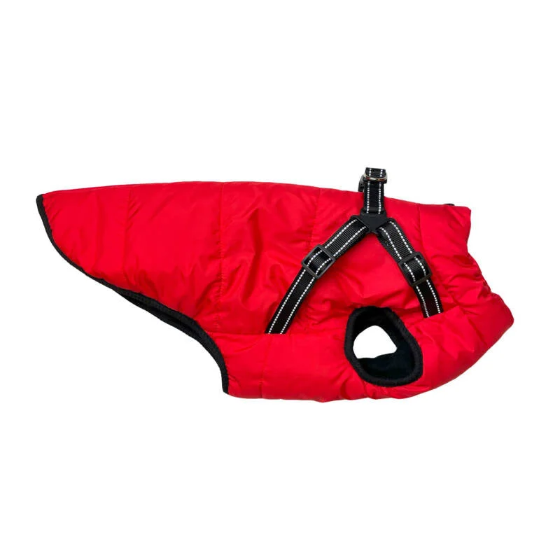 Happy Pet | Dog Walking | Red Harness & Jacket Combo