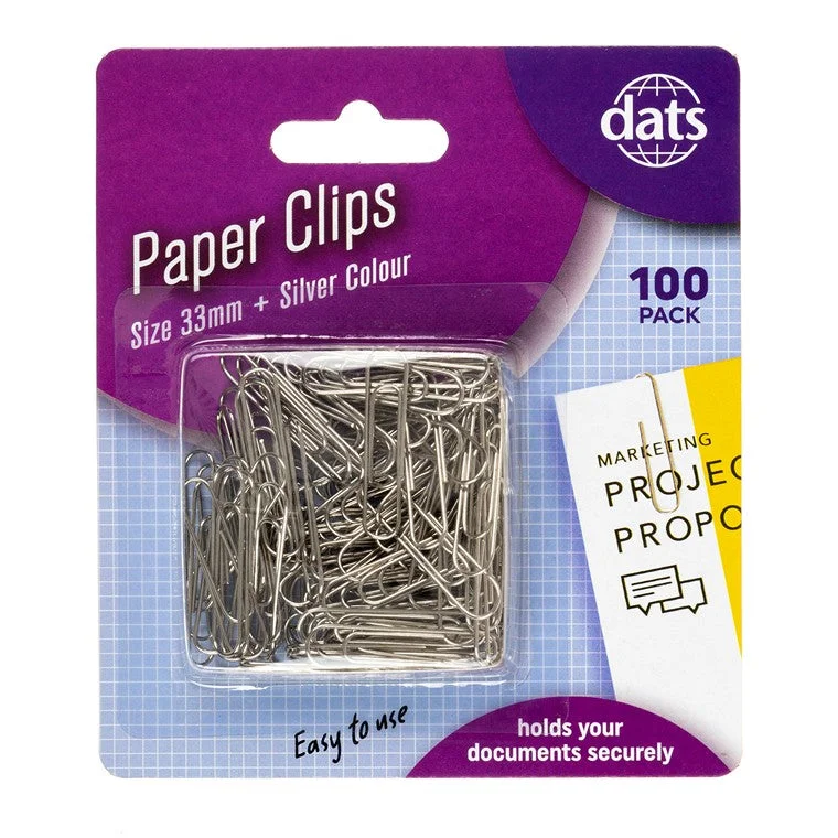 Paper Clips, 33mm, Silver, 100pk