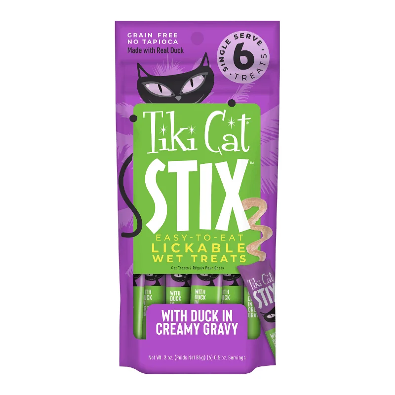 Tiki Cat Stix Wet Cat Treats, Duck, Case of 12 (6 ct)