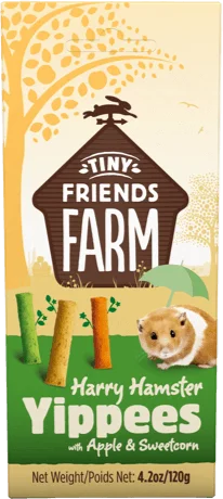 Tiny Friends Farm | Small Pet Treats | Harry Hamster Yippees with Apple & Sweetcorn - 120g