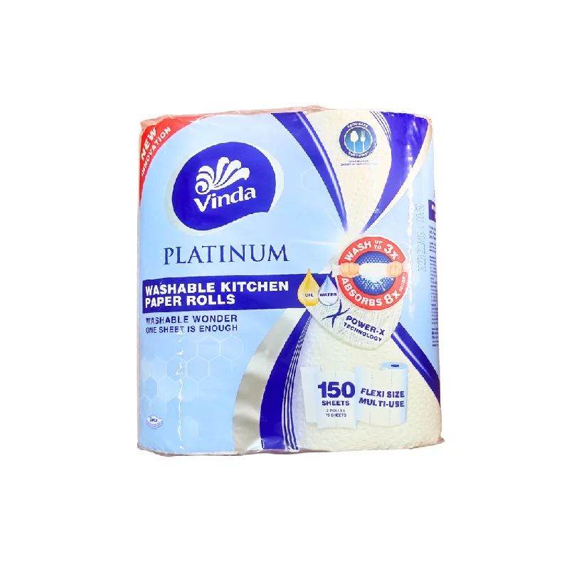 VINDA Platinum Washable Kitchen Rolls 2X75s