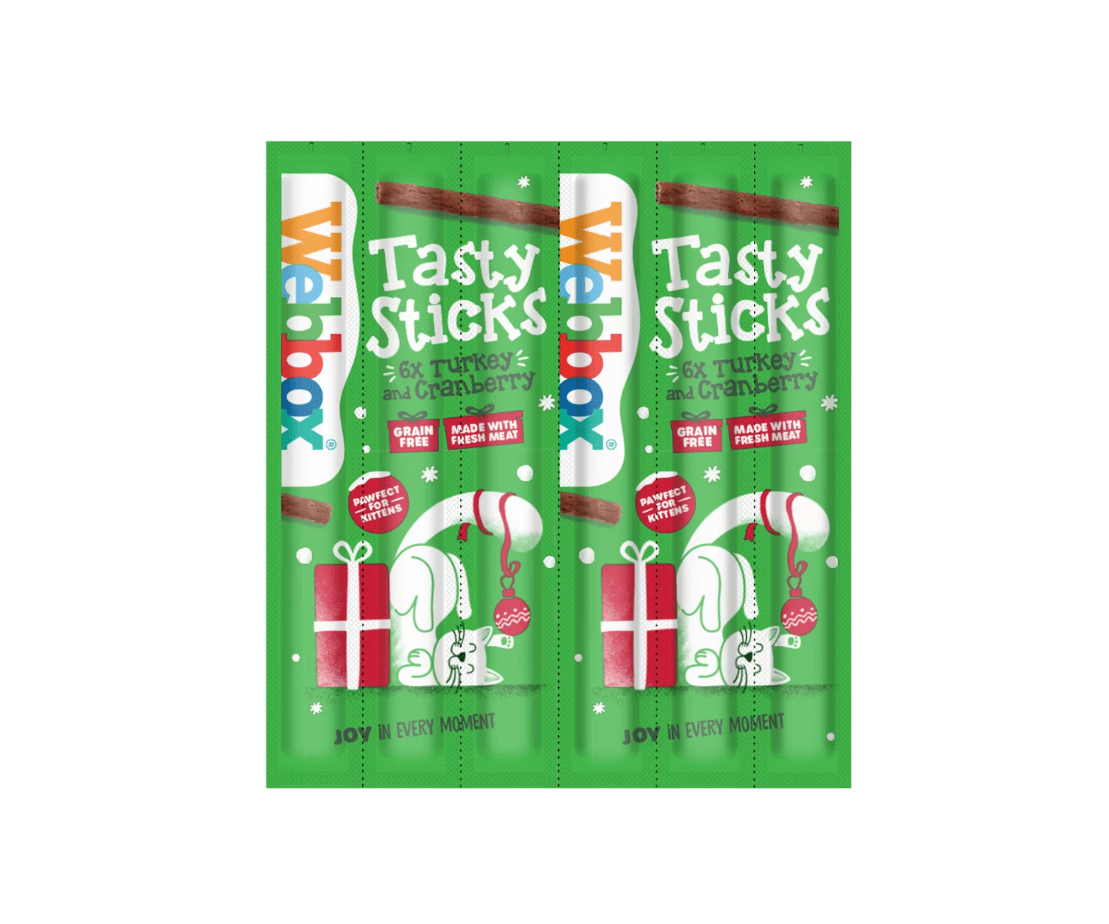 WEBBOX Cat Christmas Tasty Sticks Turkey and Cranberry 6pcs