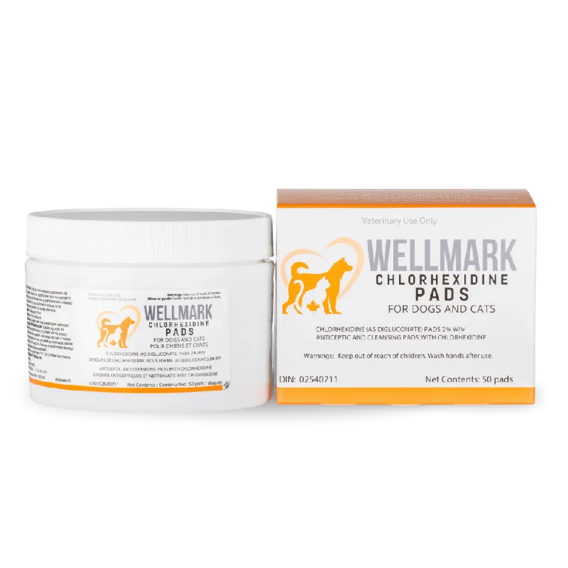 Wellmark Chlorhexidine Pads for Dogs & Cats - 50 pads