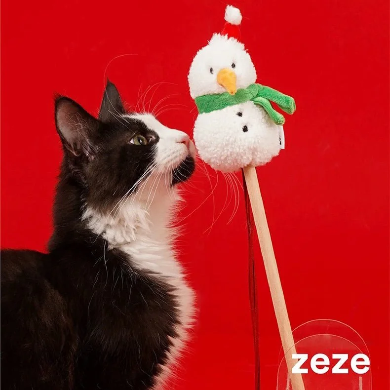 ZEZE Christmas Snowman Cat Wand